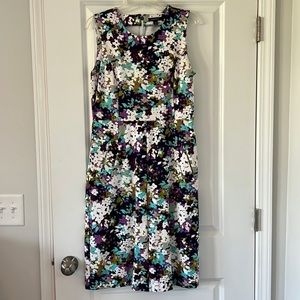 Lands End size 10T blue floral fitted dress